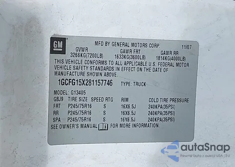 2008 Chevrolet Express Work Van from USA, damaged, VIN 1GCFG15X281157746